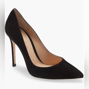 Authentic Gianvito Rossi Black Suede Ellipsis Pump